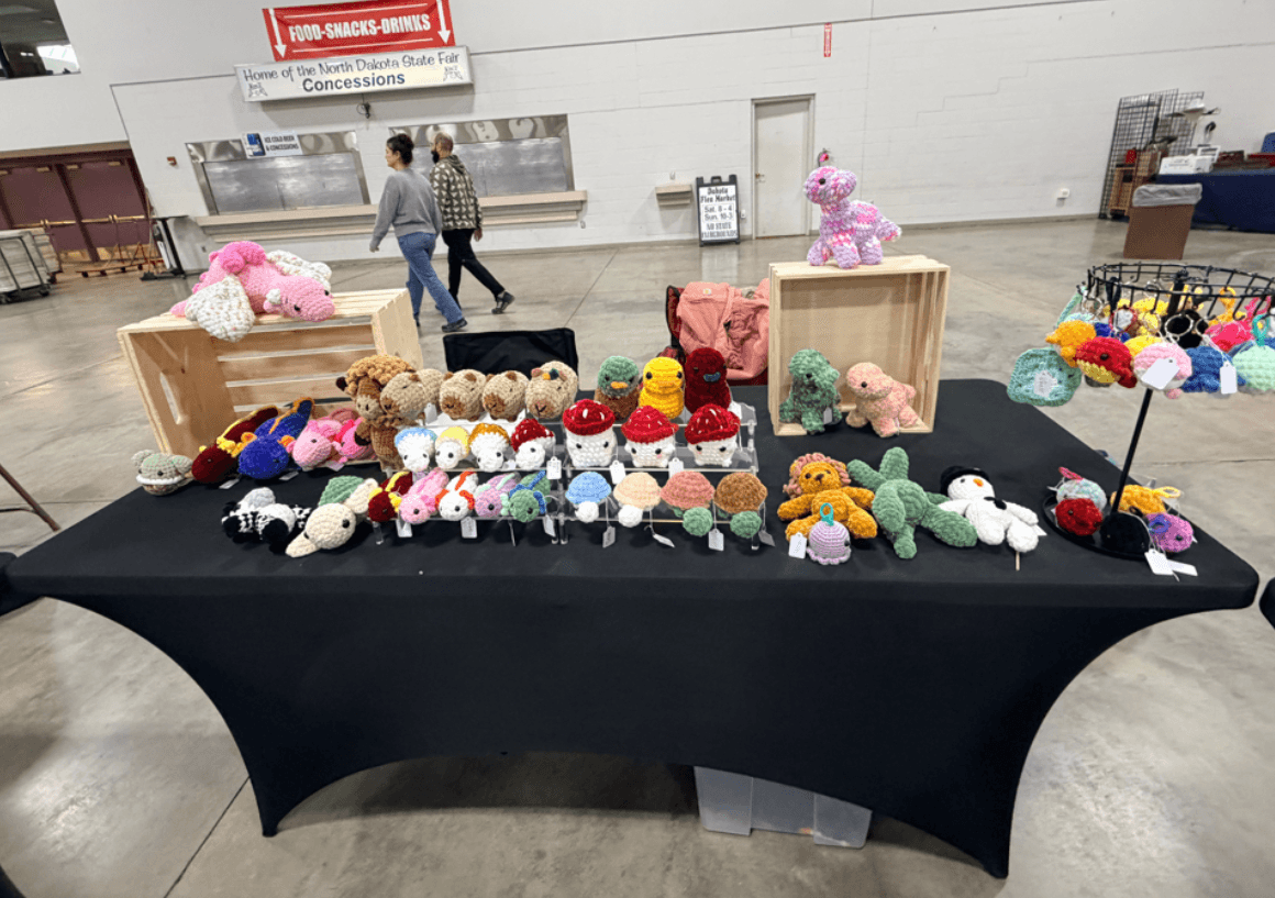 Rustic Crochet display table at a fair